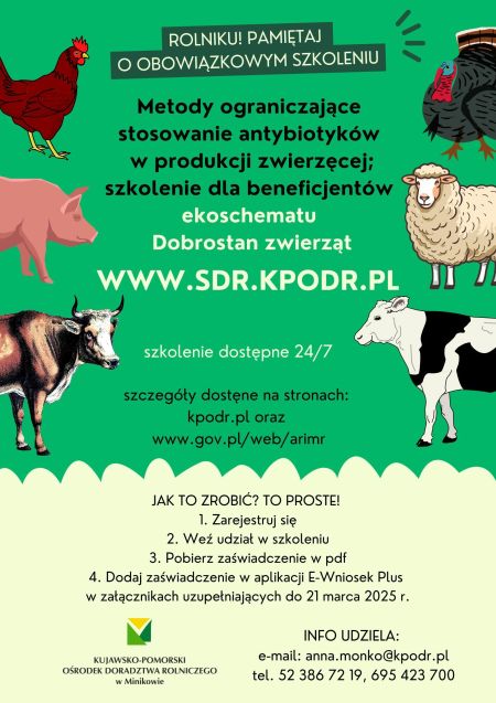 plakat o szkoleniu dla rolników